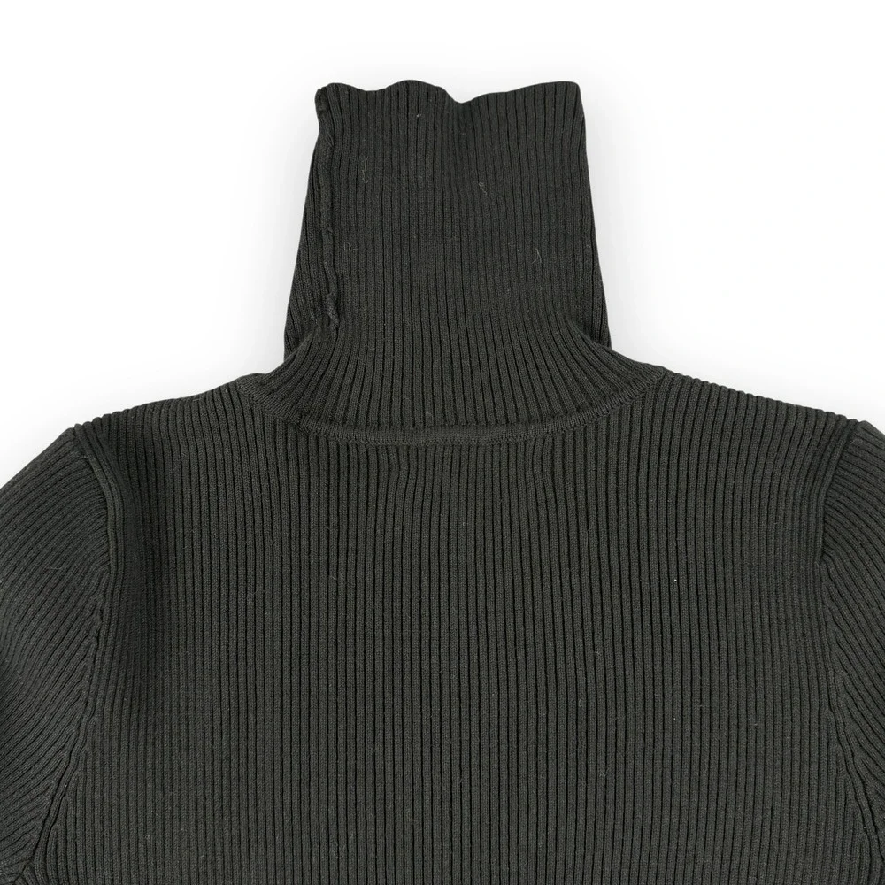Lauren by Ralph Lauren Sweater Womens S Black Ribbed Knit Long Sleeve Turtleneck